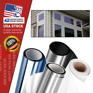 Frosted White /Black/Silver/Blue Glass Film Static Cling Office Home Window Tint - Picture 1 of 26