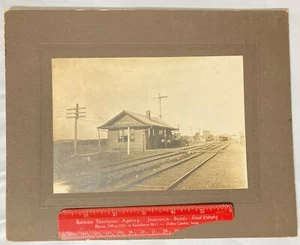 VINTAGE ANTIQUE B&W PHOTO TRAIN RAILROAD DEPOT STATION CROMWELL IOWA MINNESOTA - Picture 1 of 3