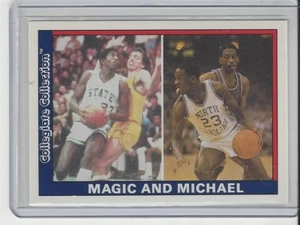 12a tarjeta de promoción nacional de Michael Jordan Magic Johnson 1991 colección universitaria - Imagen 1 de 2