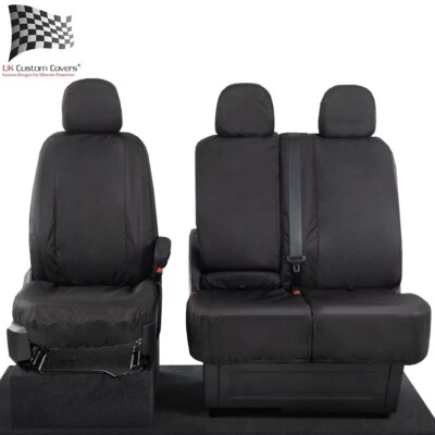 FUNDAS DE ASIENTO DELANTERAS A MEDIDA VW VOLKSWAGEN CRAFTER VAN (2017 EN ADELANTE) NEGRO 308 Foto 1 de 4