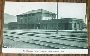 1908 The Northern Pacific Railway Passenger Depot, Missoula, Montana RPPC - Picture 1 of 2