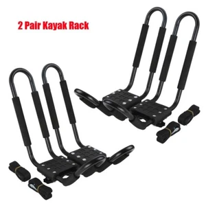 2 Pairs Kayak Roof Rack Carrier Boat Ski Surf Roof Mount Car Cross J-Bar Rack US - Picture 1 of 15