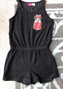 Girls Disney Size Medium Romper Beach Cover Up Minnie Mouse Sleeveless Black - Picture 1 of 12