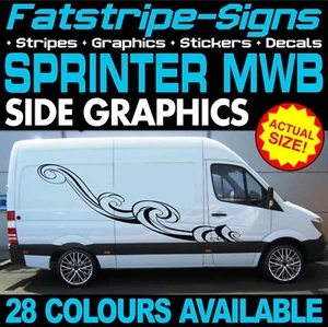 passend für MERCEDES SPRINTER MWB GRAFIK AUFKLEBER STREIFEN RENNEN CAMPER VAN WOHNMOBIL - Bild 1 von 2