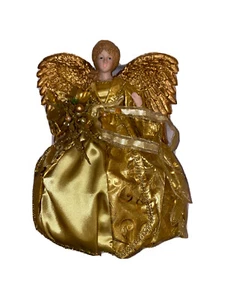 Angelo Dorato Porcellana Testa Mani Albero di Natale Topper 12" Macy’s Holiday Lane - Foto 1 di 13