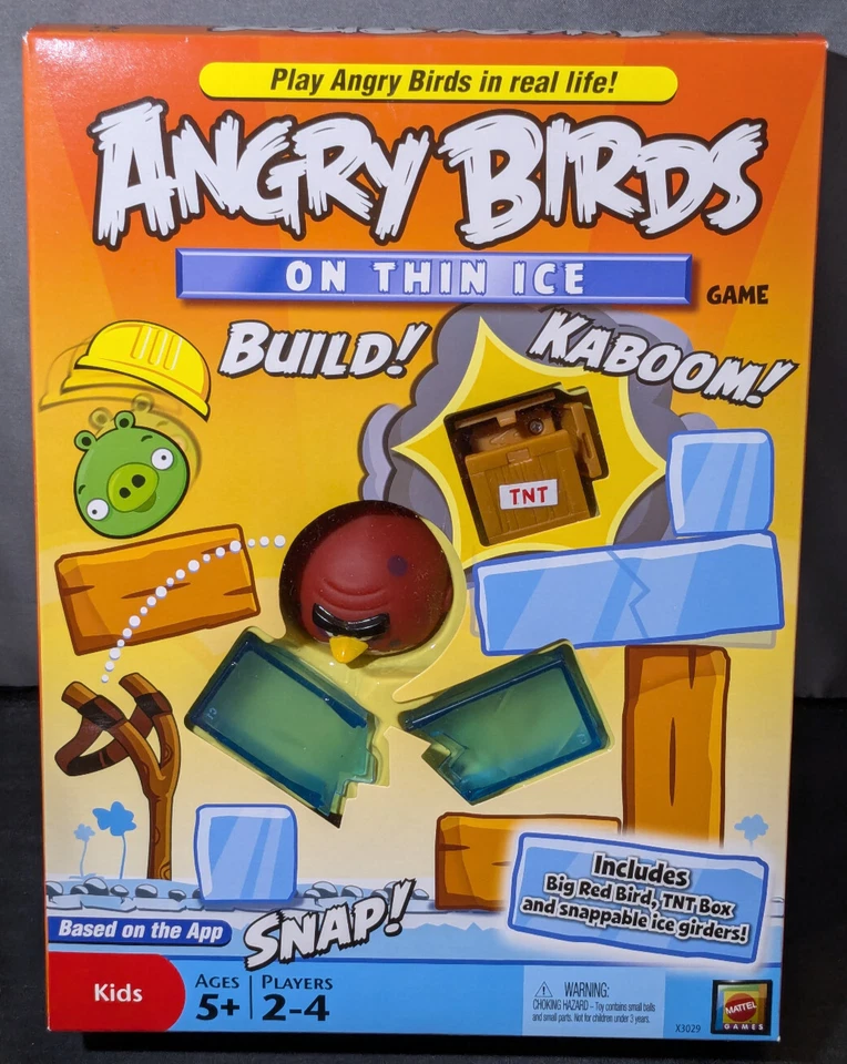 Mattel 2011 ANGRY BIRDS ON THIN ICE Game - Orange Label NEW Sealed NM/M - Image 1 of 4