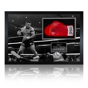 Mike Tyson v Trevor Berbick Signed Glove Iconic Frame - Picture 1 of 3