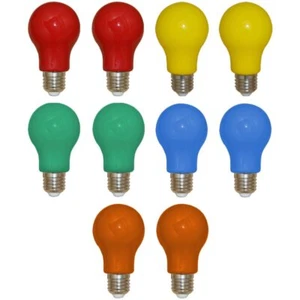 LHW-Licht LED-Leuchtmittel 10er Set bunt 3W = 25W E27 Rot Gelb Grün Blau Orange - Bild 1 von 1