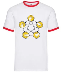Rock Paper Scissors Lizard Spock - Mens Ringer - Funny Big Bang Sheldon - Picture 1 of 7