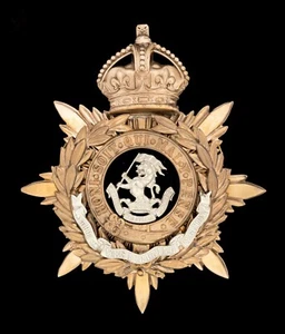 Kings Crown The West Riding Regiment Blau Stoff Offiziere Helm Platte - Bild 1 von 1