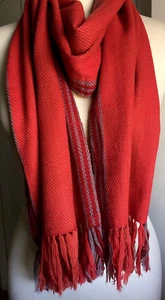 Himalaya Weavers roter Wollschal, 100% Wolle, natürliche Farbstoffe, Fair Trade - Bild 1 von 1