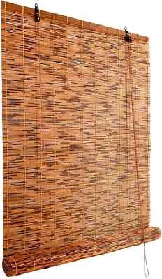 Rollo Sichtschutz Jalousie Bambus Sonnenschutz Vorhang für Fenster Raffrollo - Bild 1 von 4