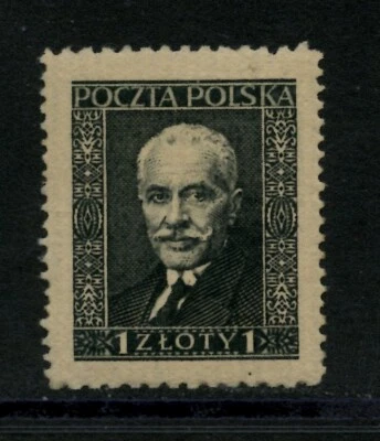 POLAND 255, 1928 PRES. MOSCICKI, VERTICAL LAID PAPER, MNH (POL1011) - Image 1 of 2