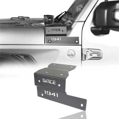 Подходит для Jeep Wrangler JL 2018-2025 годов выпуска и кронштейнов для крепления фар на стойку капота Gladiator  - Изображение 1 из 4