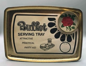 Bandeja para servir buffet moderna vintage de mediados de siglo con portavasos (Lote de 5) - Imagen 1 de 3