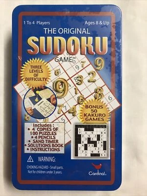 The Original SUDOKU GAME Collectors Tin,CARDINAL 2005 Brand New Sealed - Image 1 of 3