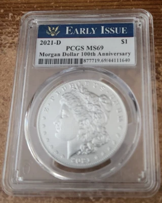 2021 D Morgan Silver Dollar PCGS MS 69 * - Image 1 of 2