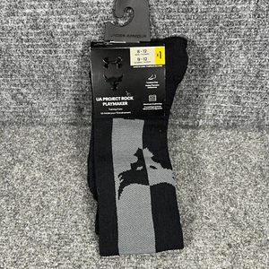 Under Armour Project Rocks Socks Mens 8-12 Black Playmaker Training Crew 1 Pair - Picture 1 of 7