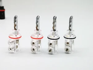 4x Speaker Cable Copper Banana Plug Connector Rhodium Plated B700R - Picture 1 of 6