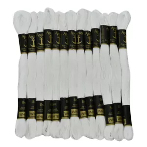 Anchor Threads Stranded White Cotton Cross Hand Beautiful Embroidery,25 Skeins - Picture 1 of 5