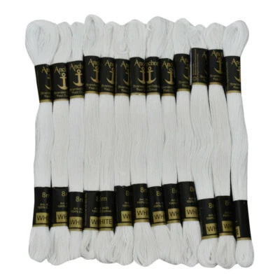 Anchor Threads Stranded White Cotton Cross Hand Beautiful Embroidery,25 Skeins - Image 1 of 4