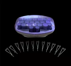 REVLON HOT CURLERS Ceramic / Ionic 24 Purple Curlers 2 Roller Sets In 1 SMART! - Picture 1 of 6