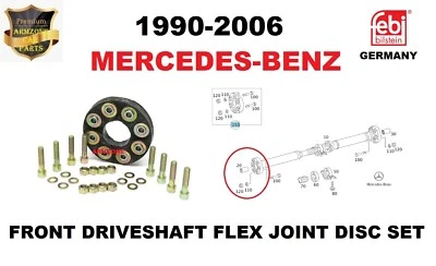 Front Drive Shaft Flex Joint Disc With Mounting Hardware For 90-06 Mercedes-Benz - Image 1 of 4