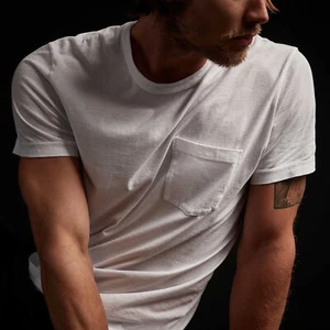 James Perse Men's White S/S Front w/Pocket Premium Crew Neck Tees NEW MLJ3282 - Picture 1 of 7