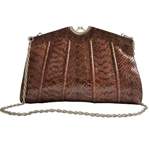 RODEWALD Vintage PYTHON Tasche BERLIN Leder Clutch antik Schlangenleder Gold - Bild 1 von 12