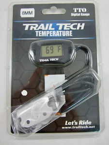Trail Tech TTO Temperature Meter Digital Gauge Black 8mm Fin Radiator Sensor NEW - Picture 1 of 5