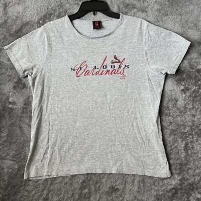 Camiseta Top Gear St. Louis Cardinals MLB Mujer Grande Gris Manga Corta Crew Foto 1 de 4