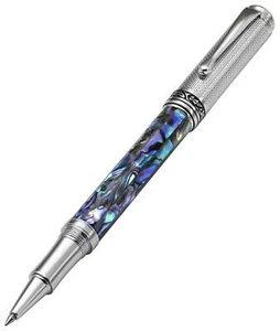 Xezo Maestro Rollerball Pen, Paua Abalone Inlay. Chrome Plated. Handmade, LE - Picture 1 of 6