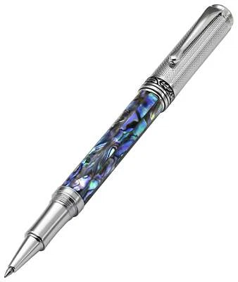 Xezo Maestro Rollerball Pen, Paua Abalone Inlay. Chrome Plated. Handmade, LE - Image 1 of 4