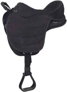 Classic Black Treeless Synthetic Suede Freemax Horse English Saddle In 14+ Sizes - Picture 1 of 1