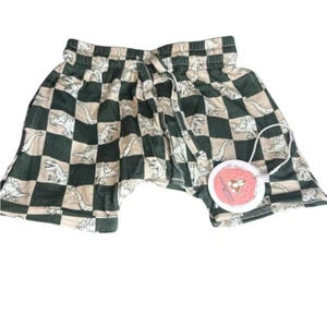 Monkeeroos Bamboo Kids Dinosaur Checkered Shorts 5T - Picture 1 of 3