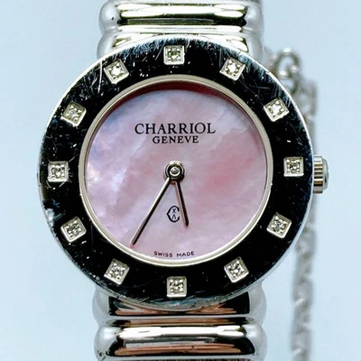 Reloj Philippe Charriol Saint-Tropez Shell plateado acero inoxidable cuarzo usado Foto 1 de 4