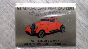 Daytona Trophy Supply 1987 Cape Fear Cruizers Car Show Plaque - Picture 1 of 2
