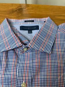 Tommy Hilfiger Herren Hemd Rot Blau Regular Fit Heritage Oxford 17 1/2 34-35 - Bild 1 von 4