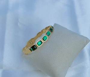18K Gold Plated Stainless Opened Adjustable Bangle Bracelet Fine Jewellery Gift - Picture 1 of 4