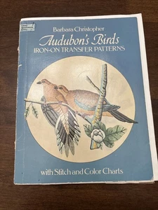 Vintage Audubon's Birds Iron-on Transfer Patterns Barbara Christopher 1979 Book - Foto 1 di 15