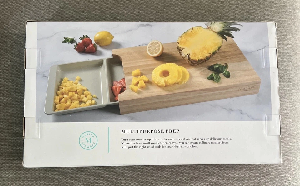 Martha Stewart 2-piece Cutting Board With Tray Rubberwood/Melamine - Image 1 of 4