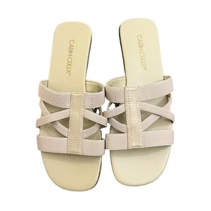 Sandalias para mujer Cabin Creek beige con correa elástica talla 7,5 M cuña - Imagen 1 de 7