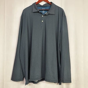 Jos. A. Bank Polka Dot Polo Long Sleeve Mens Tailored Fit Traveler 3X Golf Blue - Picture 1 of 10
