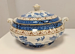 Booths Real Old Willow A8025 Lidded Tureen 18cm 1940s Willow Pattern - RSPCA NW - Picture 1 of 19
