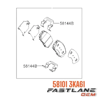 KIT PASTILLAS FRENO DISCO DELANTERO HYUNDAI SONATA 2005-2010 NUEVO OEM 58101 3KA61 Foto 1 de 4