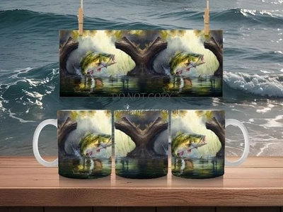 Taza de café temática de pescado 15 oz, ELECCIÓN, personalizada, vida silvestre, regalos, envío GRATIS, lubina Foto 1 de 4
