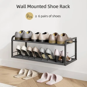 Wandmontiertes Schuhregal, hängendes Schuhregal für 6-8 Paar - Bild 1 von 4