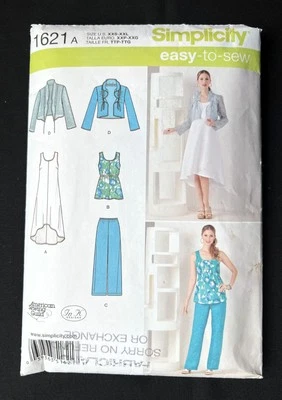 Simplicity 1621 Misses Dress-Tunic-Pants-Jacket 2013 Pattern size XXS-XXL Uncut - Image 1 of 2