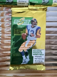 2000 Score NFL Football Trading Cards Unopened Sealed Hobby Pack - Picture 1 of 3