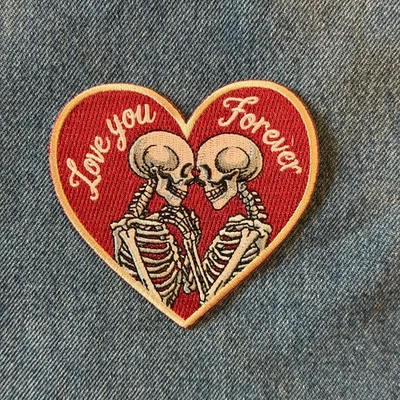 3.5 Inch Patch Iron, Love Skeleton, Embroidery - Image 1 of 3